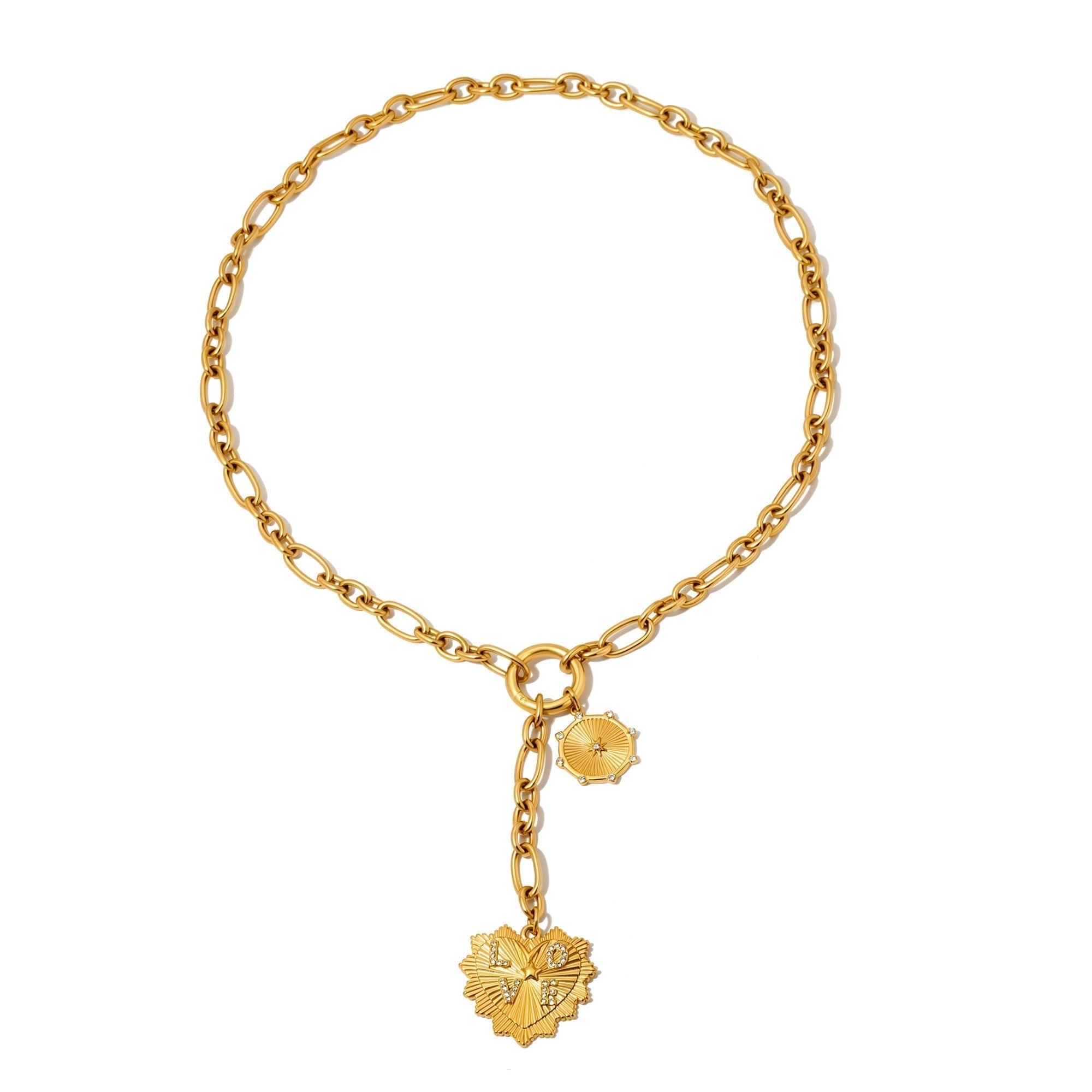 Sunburst Heart Love Pendant Necklace - WATERPROOF - Image 7